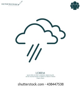 cloud rain line icon