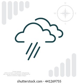 cloud rain line icon
