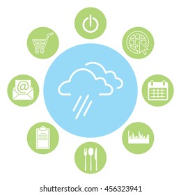 cloud rain line icon