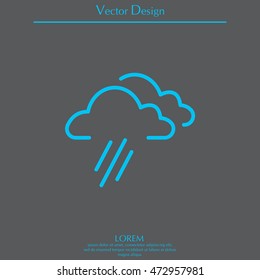 cloud rain line icon