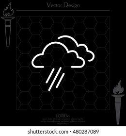 cloud rain line icon