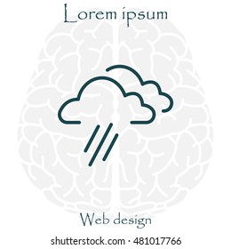 cloud rain line icon