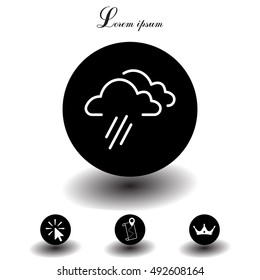 cloud rain line icon
