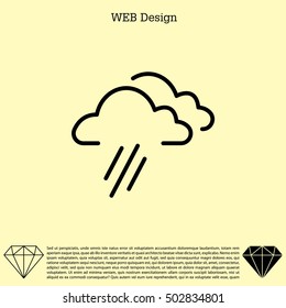 cloud rain line icon