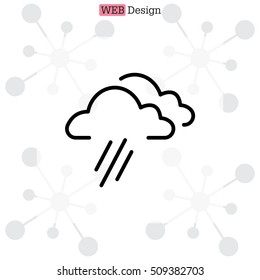cloud rain line icon