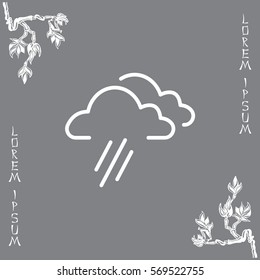 cloud rain line icon
