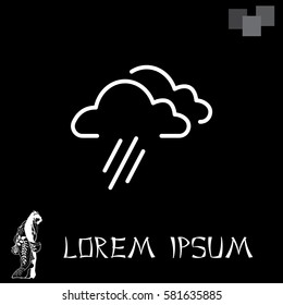 cloud rain line icon