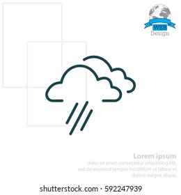 cloud rain line icon
