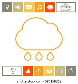 Cloud rain line icon