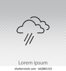cloud rain line icon