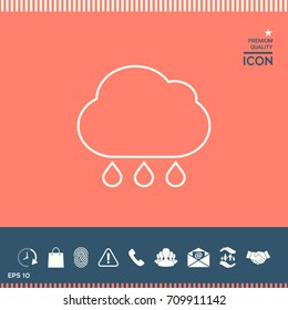 Cloud rain line icon