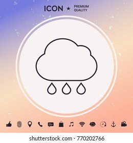 Cloud rain line icon