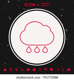 Cloud rain line icon