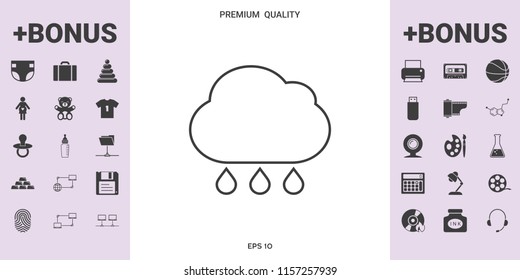 Cloud rain line icon - graphic elements for your design