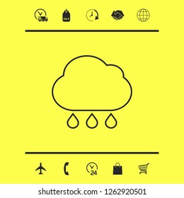 Cloud rain line icon. Graphic elements for your design