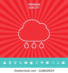 Cloud rain line icon. Graphic elements for your design