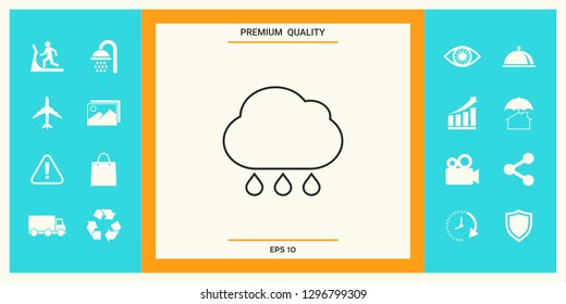 Cloud rain line icon. Graphic elements for your design