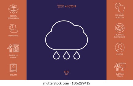 Cloud rain line icon. Graphic elements for your design