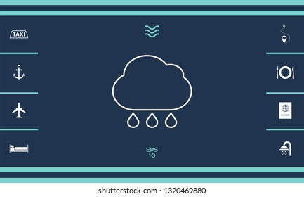 Cloud rain line icon. Graphic elements for your design