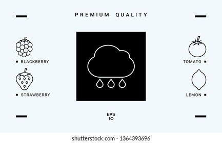 Cloud rain line icon. Graphic elements for your design