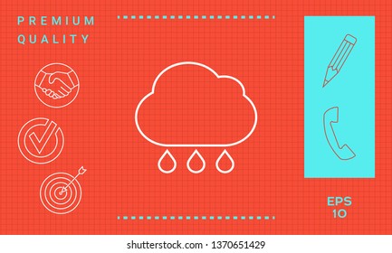 Cloud rain line icon. Graphic elements for your design