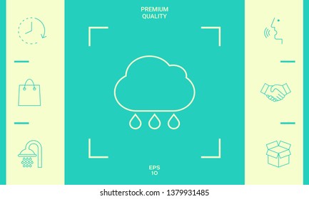 Cloud rain line icon. Graphic elements for your design