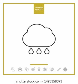 Cloud rain line icon. Graphic elements for your design