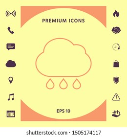Cloud rain line icon. Graphic elements for your design