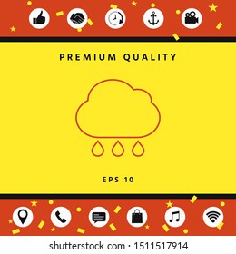 Cloud rain line icon. Graphic elements for your design