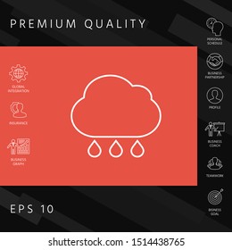 Cloud rain line icon. Graphic elements for your design