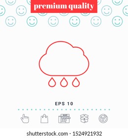 Cloud rain line icon. Graphic elements for your design