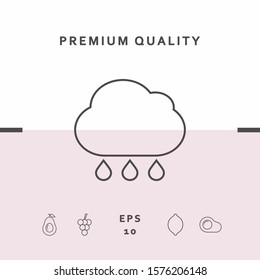 Cloud rain line icon. Graphic elements for your design