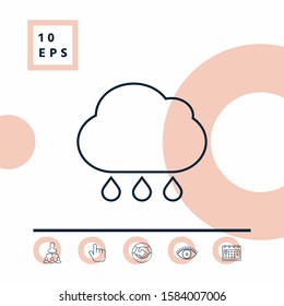 Cloud rain line icon. Graphic elements for your design