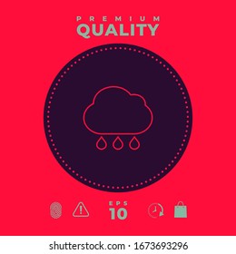 Icono de la línea de lluvia en la nube. Elementos gráficos para el diseño