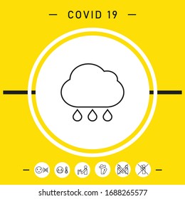 Icono de la línea de lluvia en la nube. Elementos gráficos para el diseño
