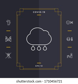 Cloud rain line icon. Graphic elements for your design