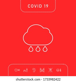 Cloud rain line icon. Graphic elements for your design