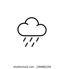 Cloud Rain Line Icon On White Background