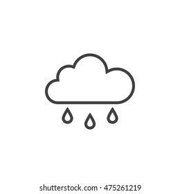 cloud rain line icon, outline vector logo illustration, linear pictogram isolated on white