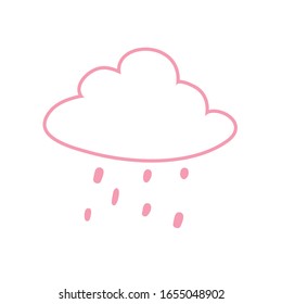 Cloud and rain line style icon design, Weather sky nature climate cloudy season and meteorology theme Vector illustration
