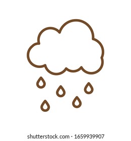 Cloud with rain line style icon design, Weather sky nature climate cloudy season and meteorology theme Vector illustration