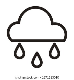 diseño de ilustración vectorial de icono de nube con lluvia