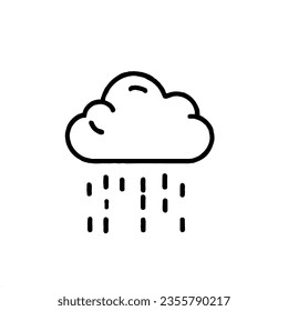 Cloud Rain Minimal Line Art Drawing