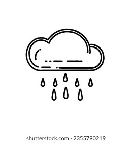 Dibujo de líneas mínimas de lluvia en la nube