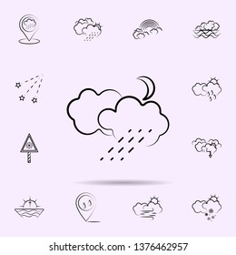 Cloud, rain, moon icon. Weather icons universal set for web and mobile