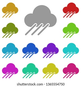 cloud rain multi color icon. Simple glyph, flat vector of Weather icons for UI and UX, website or mobile application