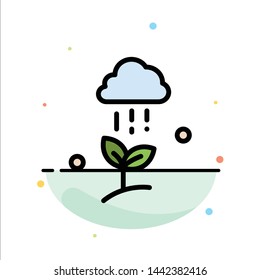 Cloud Rain, Cloud, Nature, Spring, Rain Abstract Flat Color Icon Template