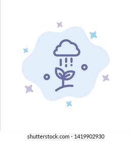 Cloud Rain, Cloud, Nature, Spring, Rain Blue Icon on Abstract Cloud Background