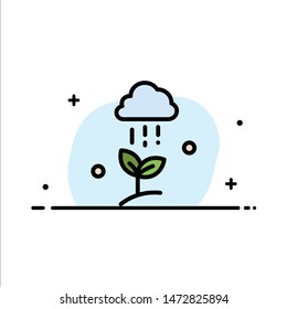 Cloud Rain, Cloud, Nature, Spring, Rain  Business Flat Line Filled Icon Vector Banner Template