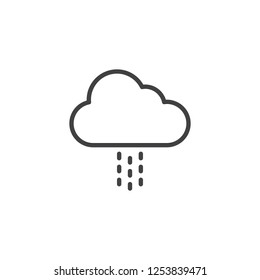 Cloud and rain outline icon. linear style sign for mobile concept and web design. Rainy weather simple line vector icon. Symbol, logo illustration. Pixel perfect vector graphics